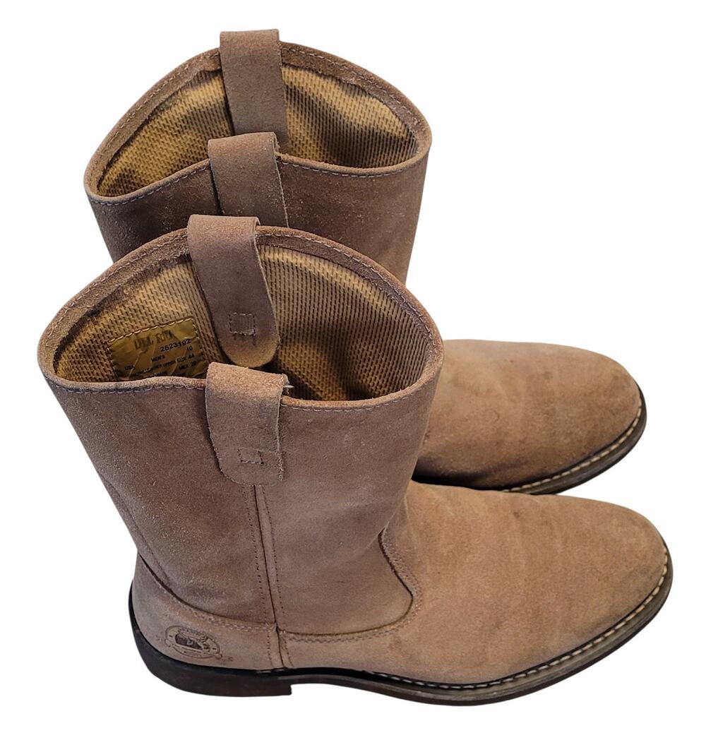 Brahma Del Rio Men’s Tan Suede Leather Wellington Work Boots Size 10